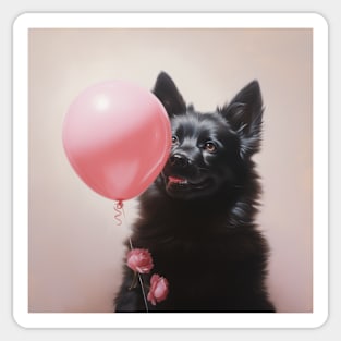 Schipperke And A Balloon Sticker